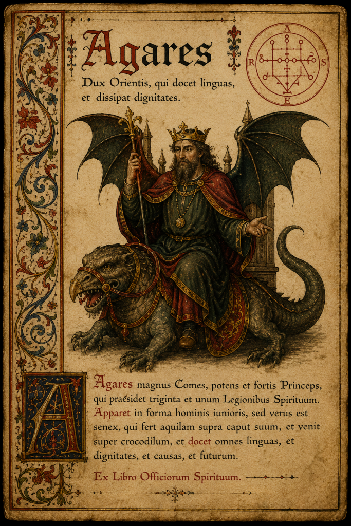 Agares Demon: Seal, Powers & Lesser Key of Solomon